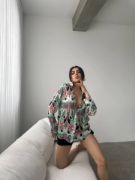 Desenli Oversize Gömlek resmi